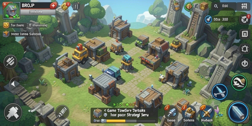 Gameplay seru BROJP dalam genre Tower Defense yang mendebarkan.