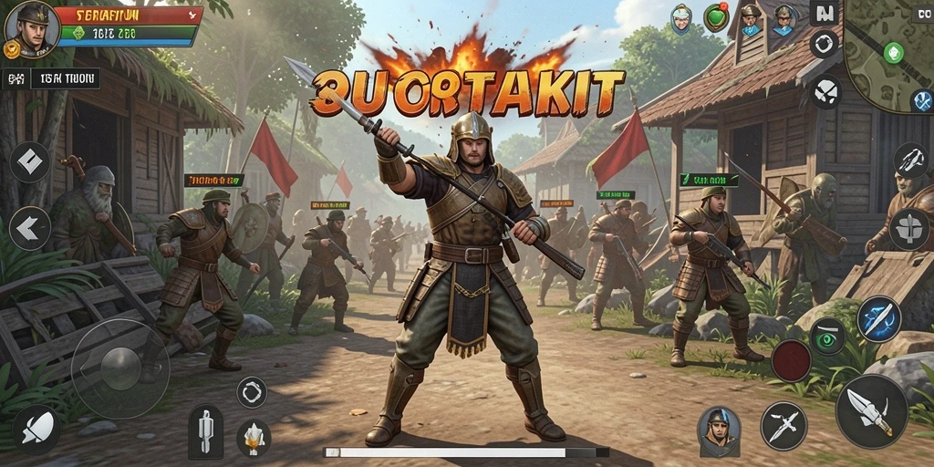 Screenshot DKK menampilkan aksi strategi yang menegangkan dengan unit bertempur.