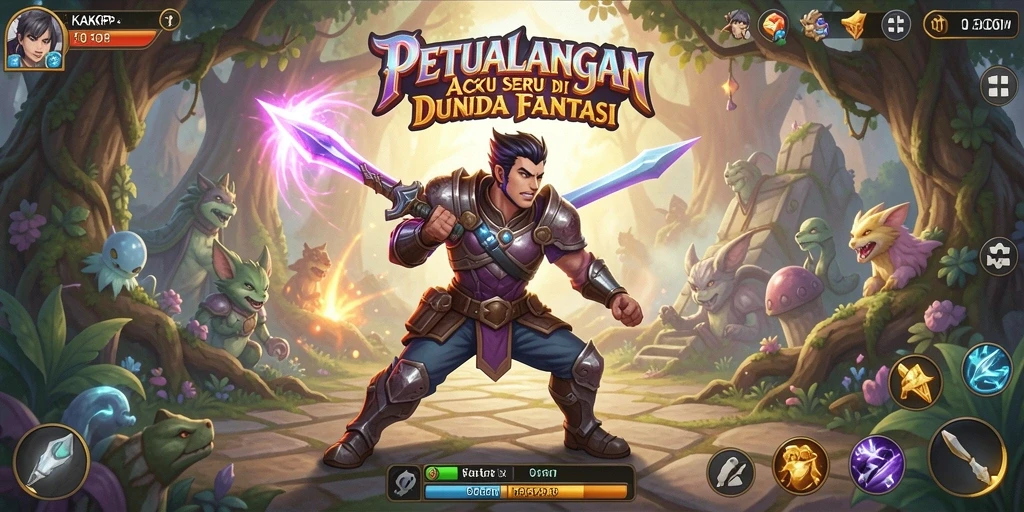 Gambaran gameplay mendebarkan di dunia fantasi KAKRP.