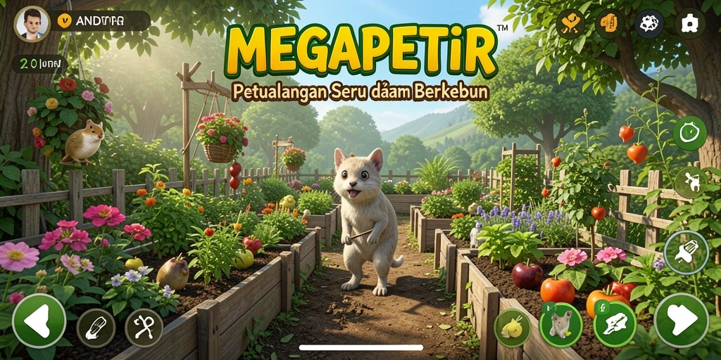 Gameplay seru MEGAPETIR yang menggembirakan di kebun digital.