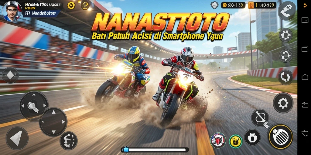 Tampilan gameplay NANASTOTO yang mendebarkan dan penuh aksi di lintasan balap.