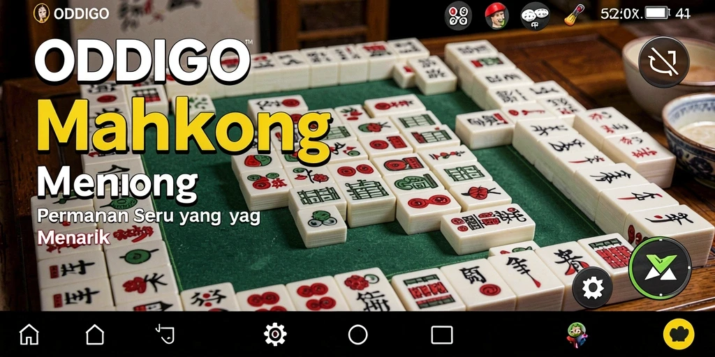 Screenshot gameplay ODDIGO menampilkan keseruan permainan Mahjong.