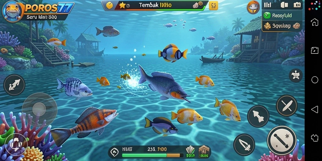 Screenshot gameplay Tembak Ikan yang menarik dan adiktif.