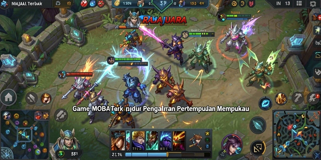 Tampilan gameplay seru dalam RAJAJUARA dengan pertarungan yang intens.