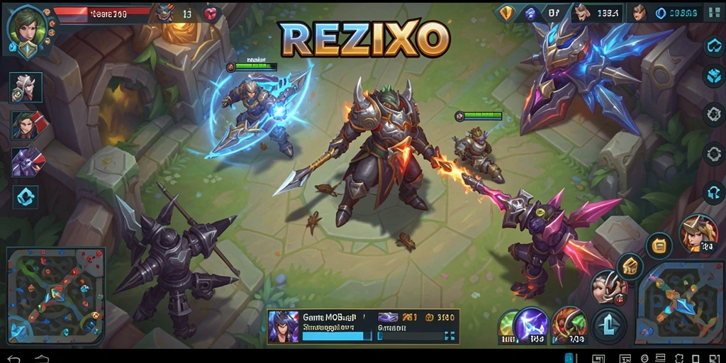 Tampilan aksi seru dalam REZIXO game MOBA.