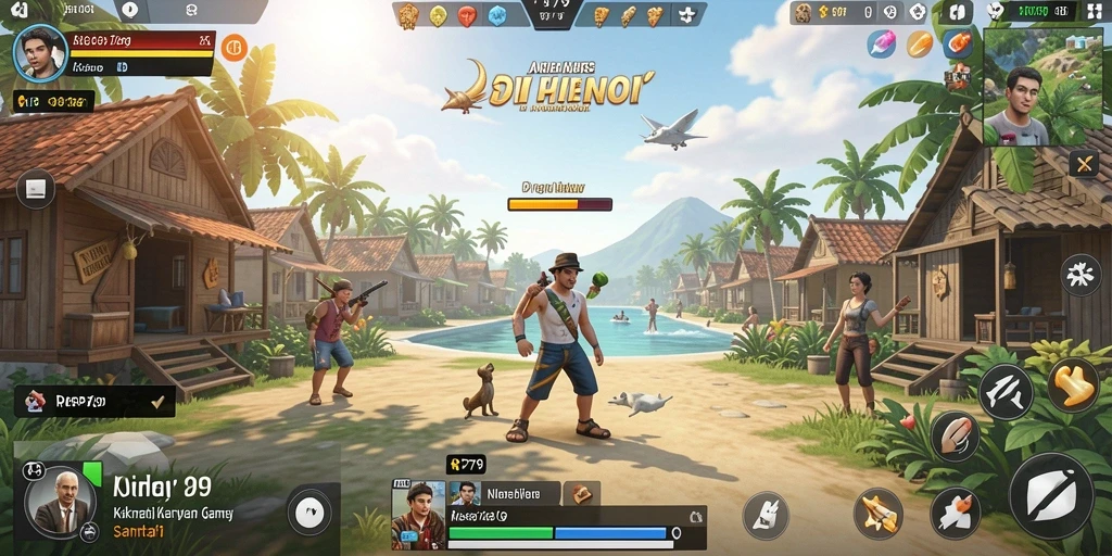 Screenshot gameplay RP79 yang penuh warna dan mendebarkan.