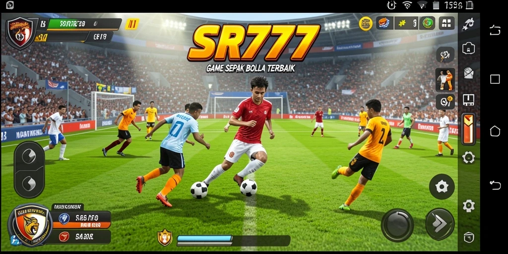 Tampilan gameplay SR777 yang mendebarkan selama pertandingan sepak bola.