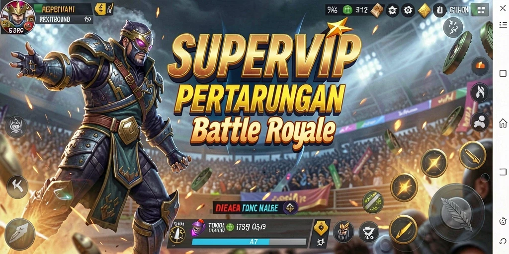Gameplay seru dan intens di dalam SUPERVIP Battle Royale.