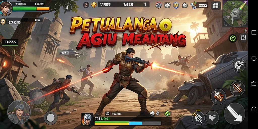 Tangkapan layar TAR555 menunjukkan aksi seru dengan grafis yang memukau.