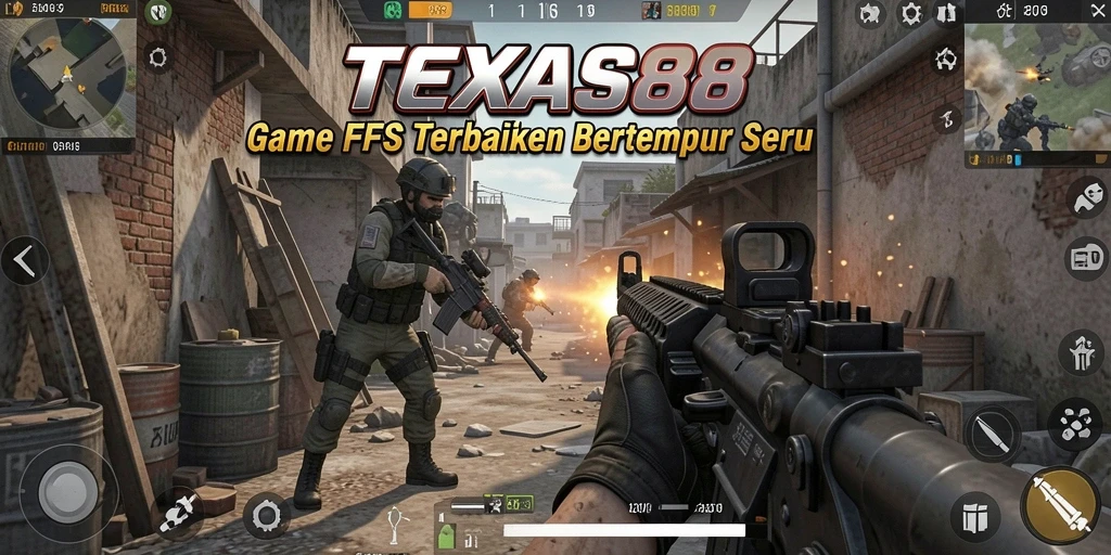 Tampilan seru gameplay TEXAS88 dengan aksi tembak-menembak yang intens.