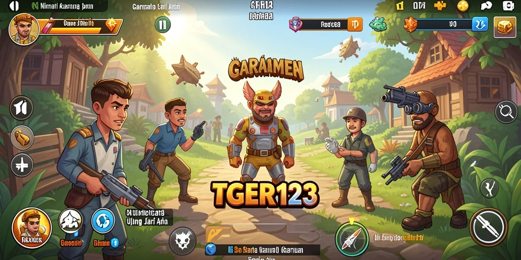 Tampilan seru gameplay TGER123 yang penuh warna dan interaksi.