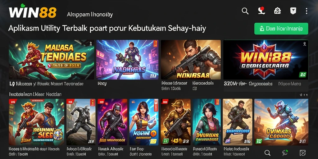 Screenshot WIN88 yang menunjukkan tampilan antarmuka aplikasi Utility.