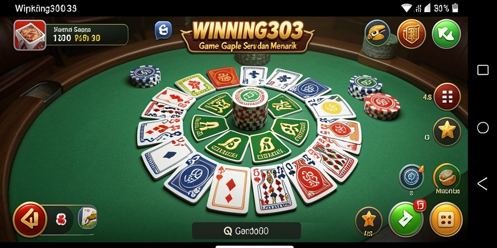 Screenshot gameplay WINNING303 menunjukkan keseruan bermain Gaple.